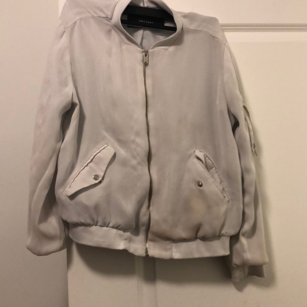 Zara bomber jacket white